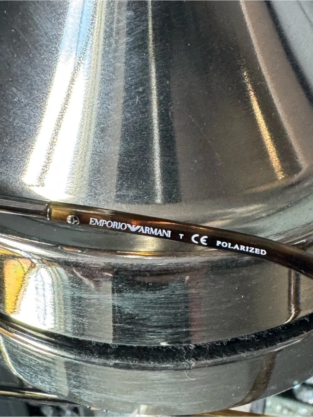 Emporio Armani Brown Tortoiseshell Temple Polarized Sunglasses